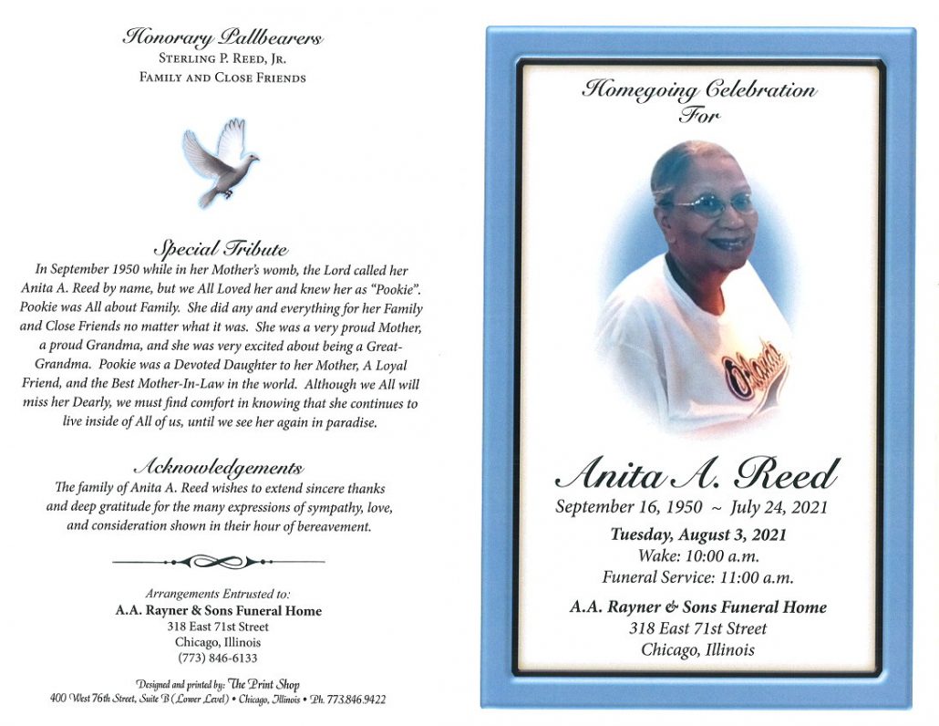 Anita A Reed Obituary