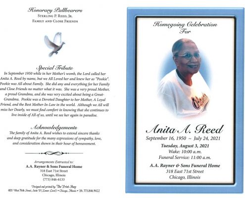 Anita A Reed Obituary