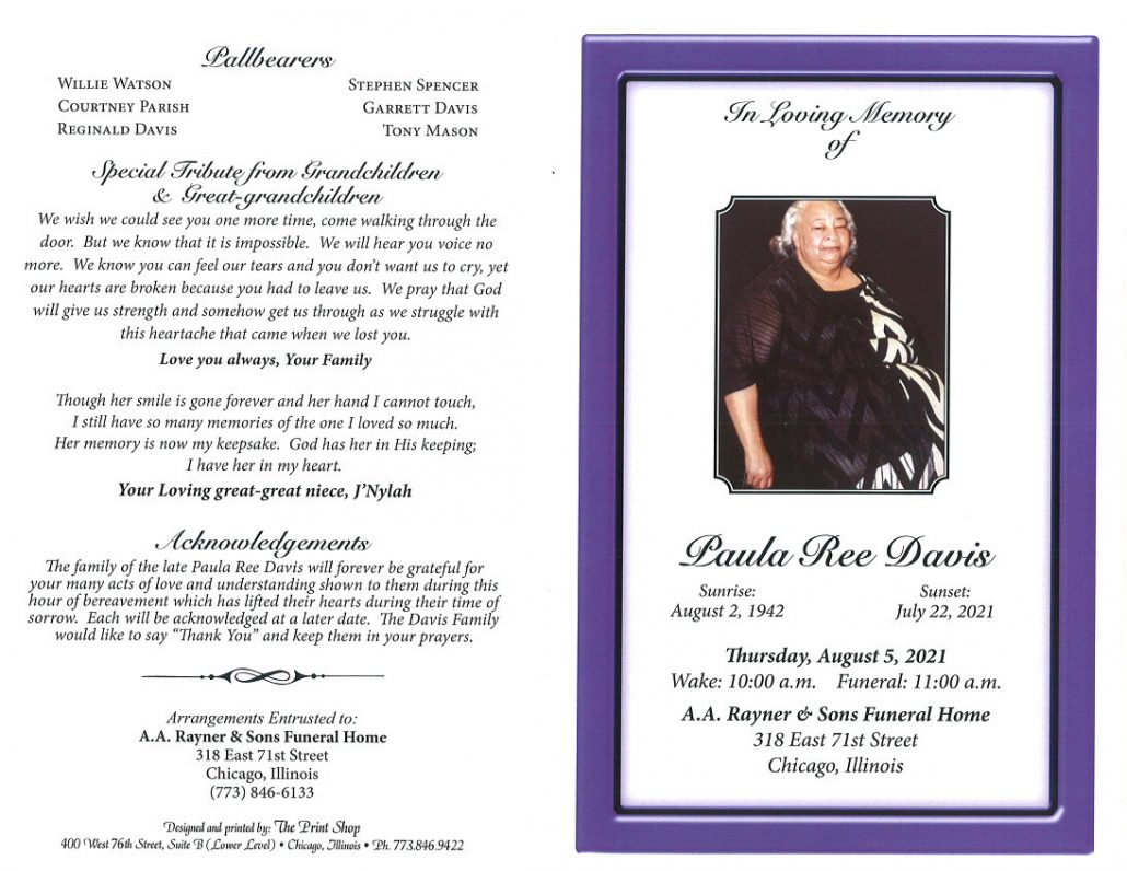 Paula R Davis Obituary