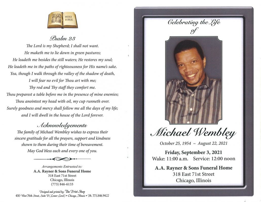 Michael Wembley Obituary