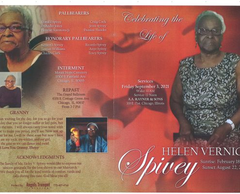 Helen V Spivey Obituary