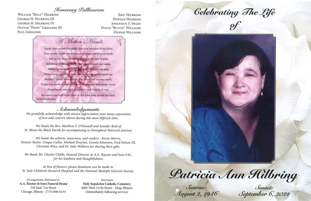 Patricia A Hilbring Obituary