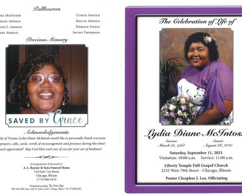 Lydia D McIntosh Obituary