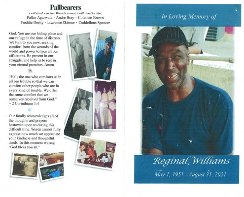 Reginal Williams Obituary