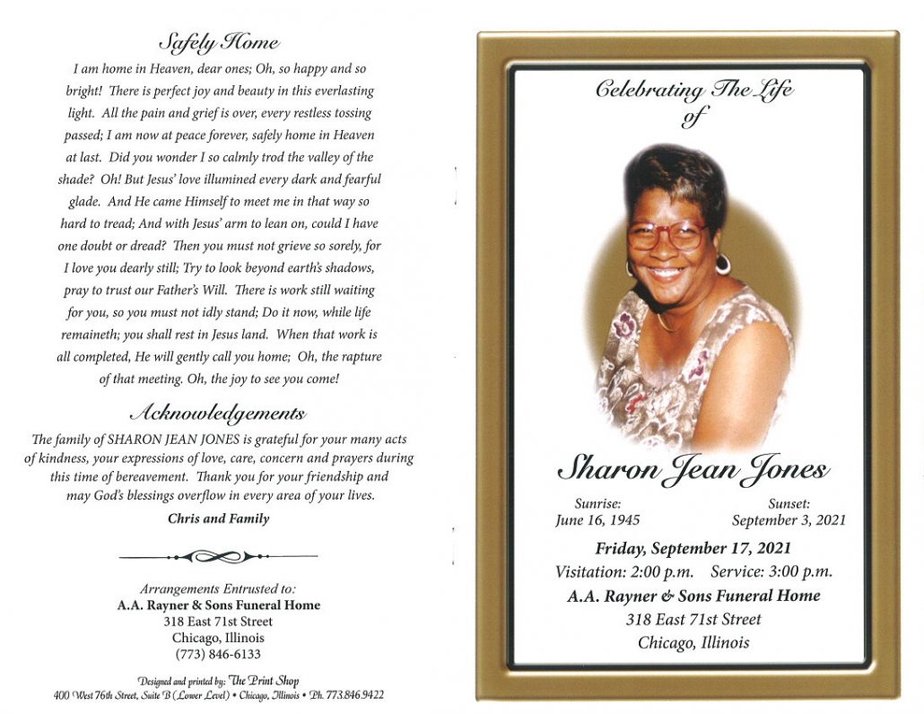 Sharon J Jones Obituary