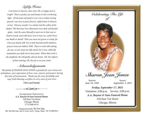 Sharon J Jones Obituary