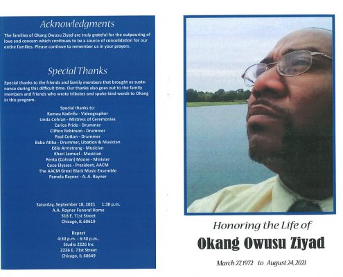 Okang O Ziyad Obituary