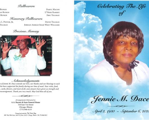 Jennie M Dace Obituary