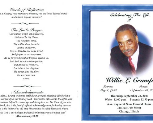 Willie L Crump Obituary