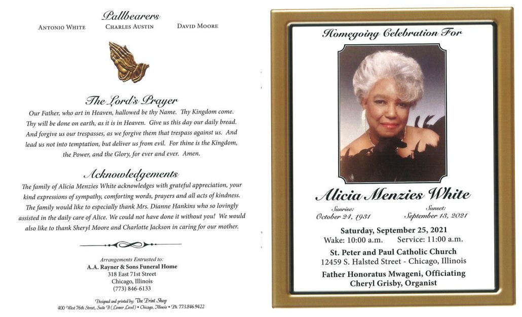 Alicia M White Obituary