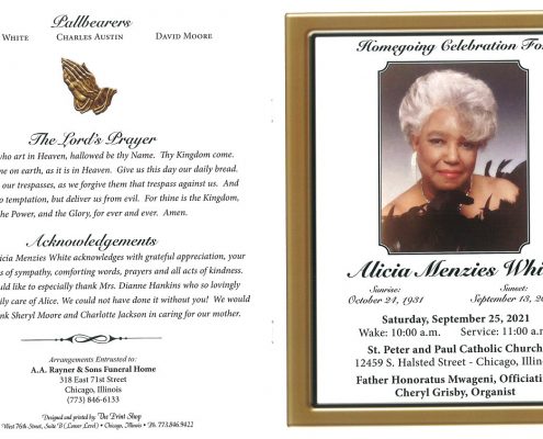 Alicia M White Obituary