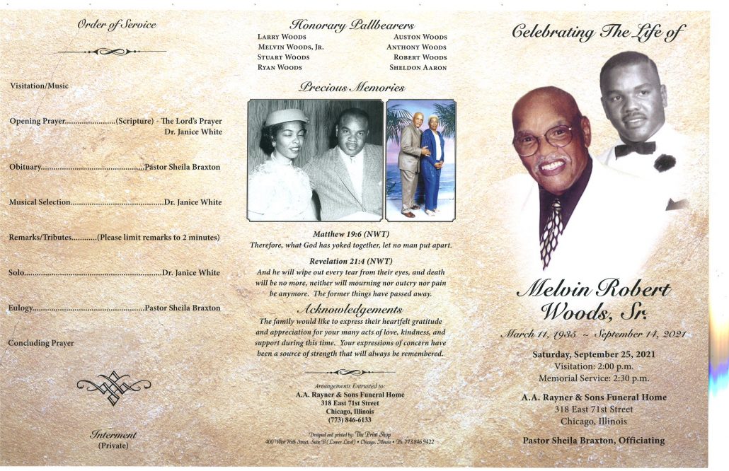 Melvin R Woods Sr Obituary