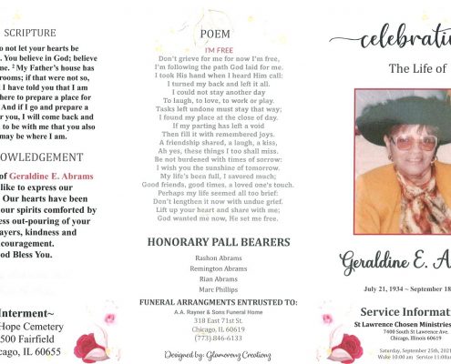 Geraldine E Abrams Obituary