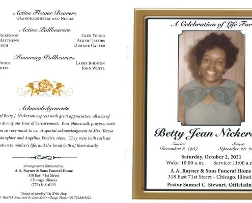 Betty J Nickerson Obituary