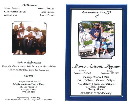 Mario A Pegues Obituary