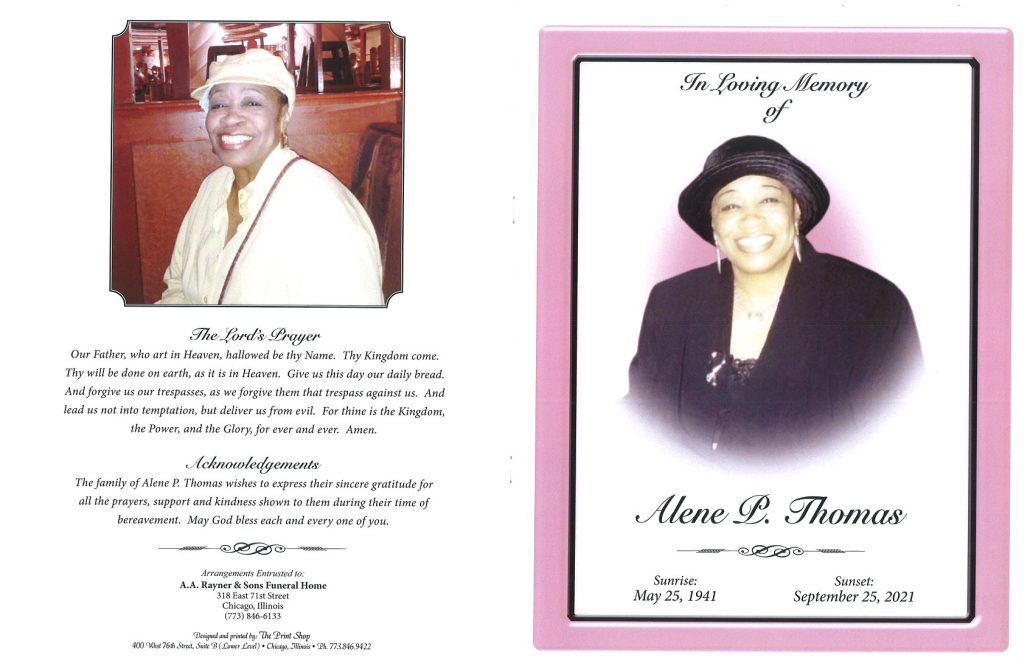 Alene P Thomas Obituary