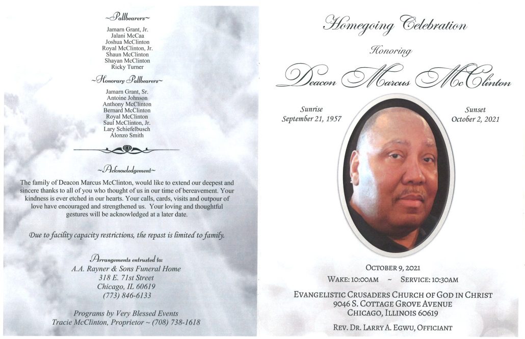 Deacon Marcus McClinton Obituary
