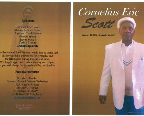 Cornelius E Scott Obituary