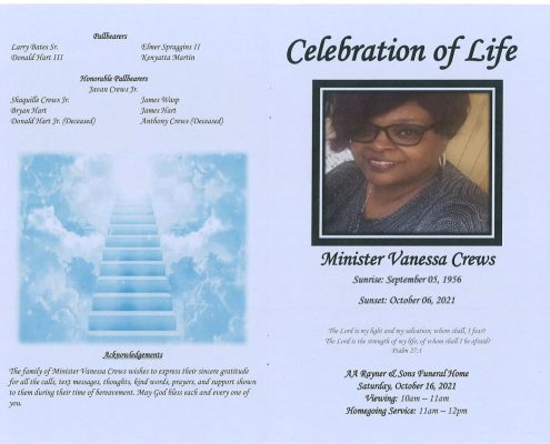 Minister Vanessa Crews Obituary