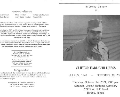 Clifton E Childress Obituary