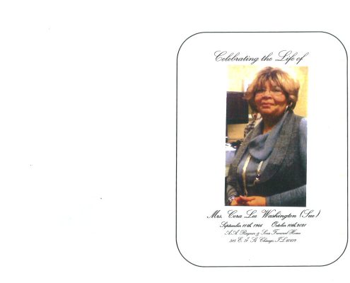 Cora L Washington Obituary