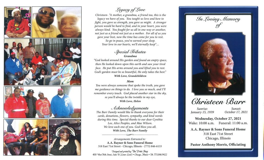 Christeen Barr Obituary
