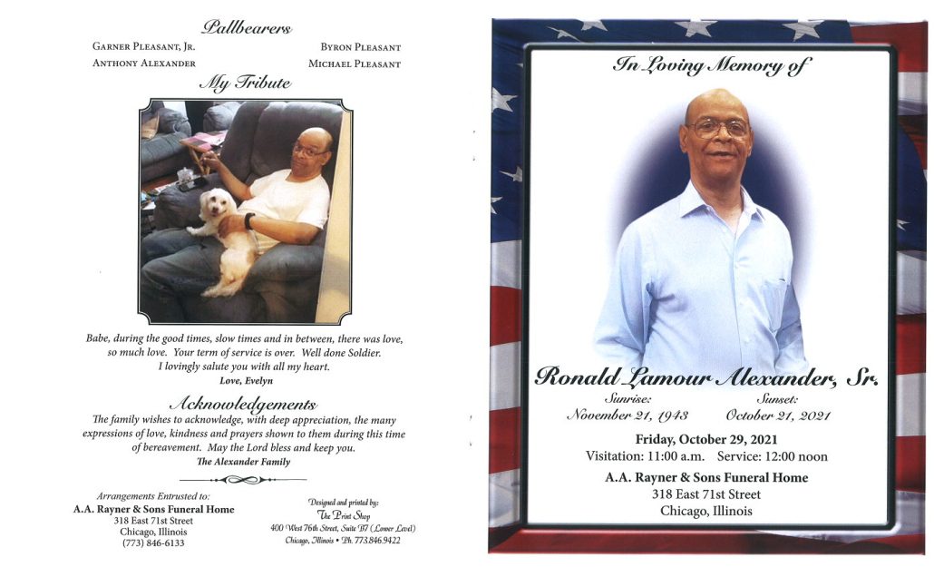 Ronald L Alexander Sr Obituary