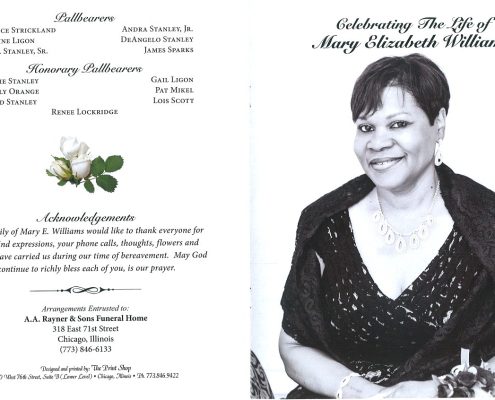 Mary E Williams Obituary