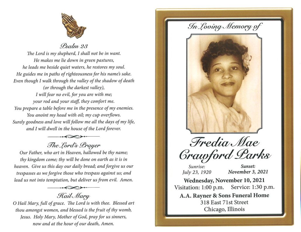 Fredia M Crawford Parks Obituary
