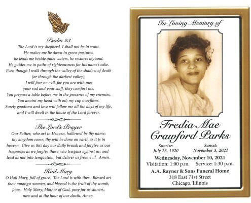 Fredia M Crawford Parks Obituary