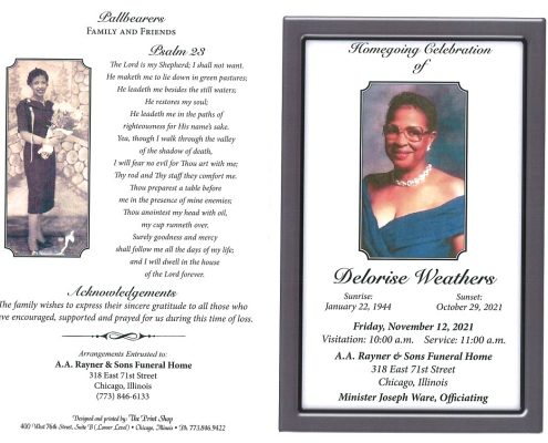 Delorise Weathers Obituary