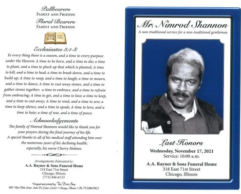 Nimrod Shannon Obituary