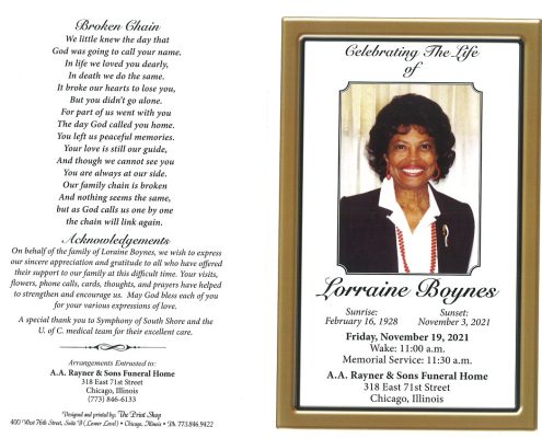 Lorraine Boynes Obituary