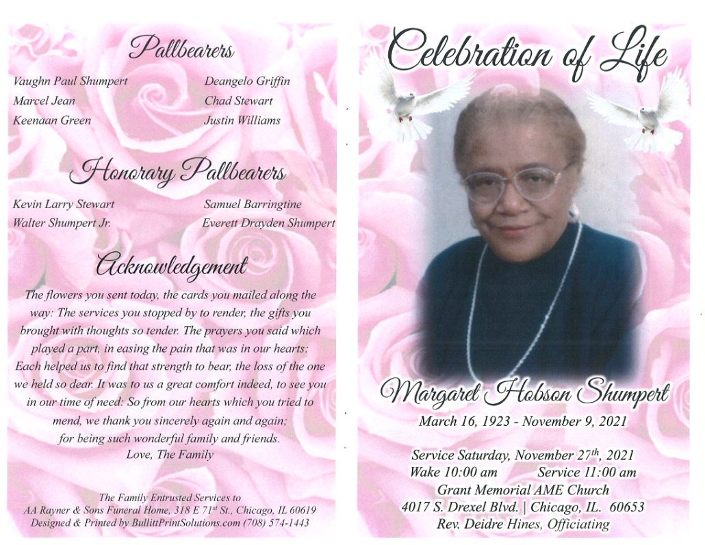 Margaret H Shumpert Obituary
