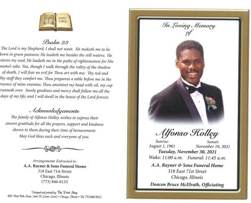 Alfonso Holley Obituary