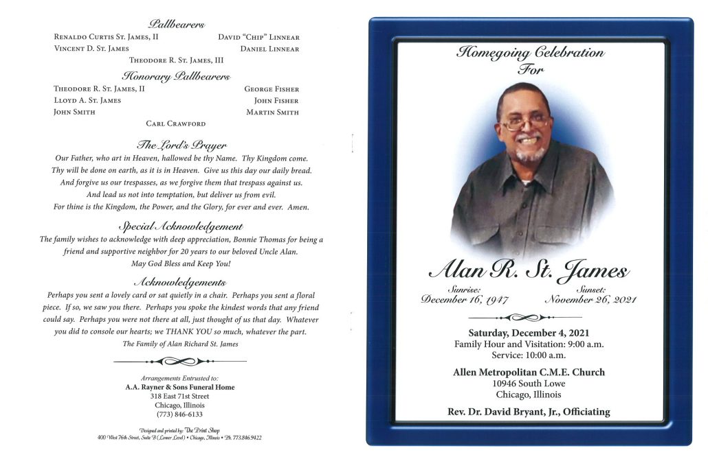 Alan R St James Obituary