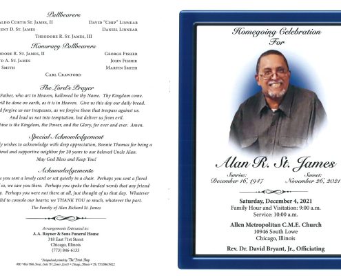 Alan R St James Obituary