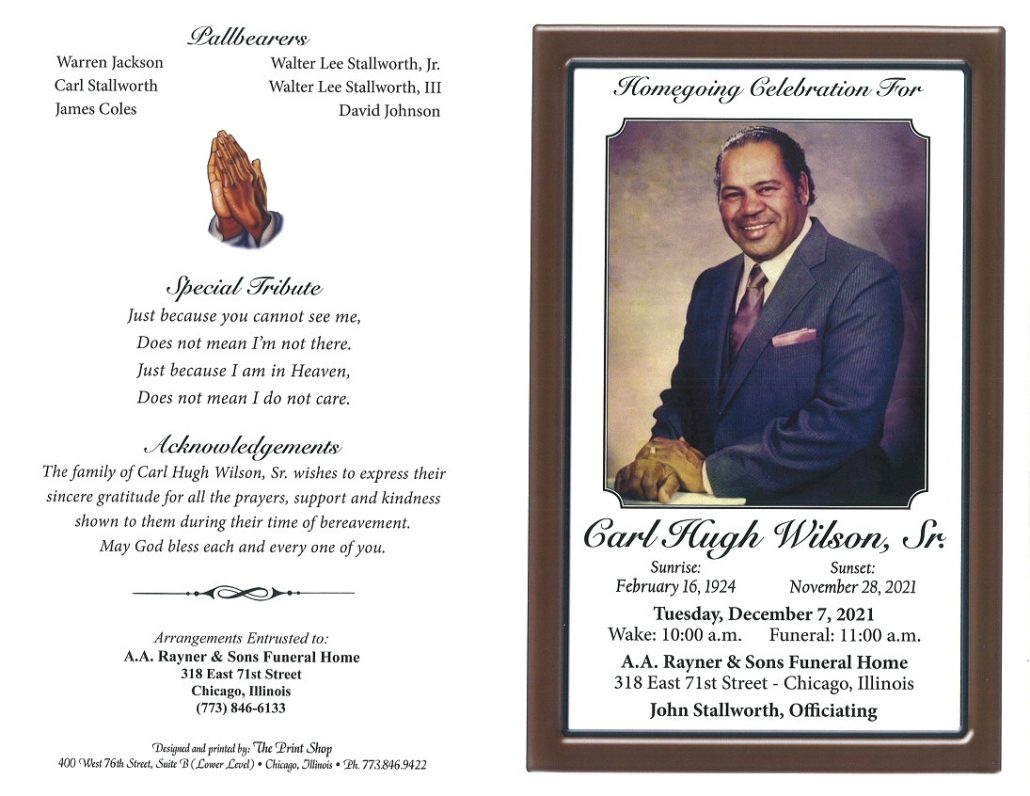 Carl H Wilson Sr Obituary