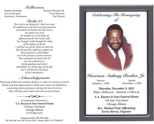 Harrison A Booker Jr Obituary