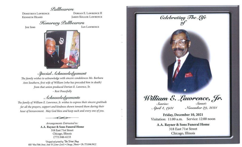 William E Lawrence Jr Obituary