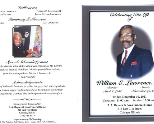 William E Lawrence Jr Obituary