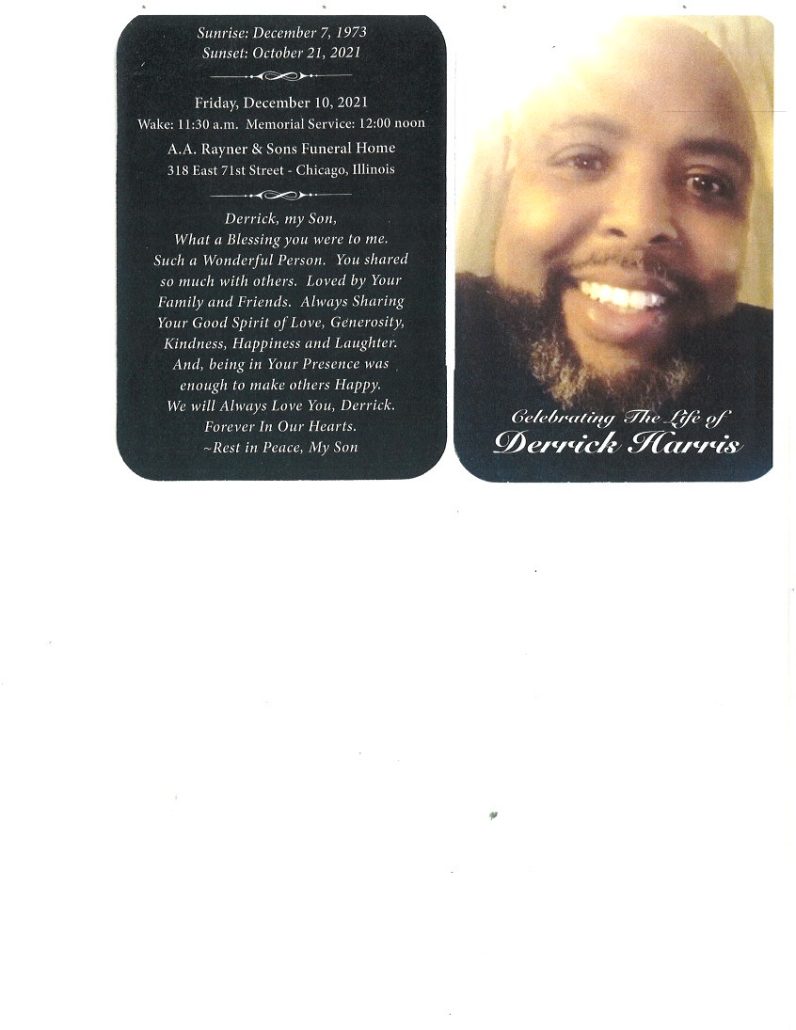 Derrick Harris Obituary AA Rayner and Sons Funeral Homes