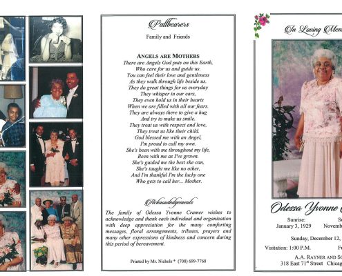 Odessa Y Cramer Obituary