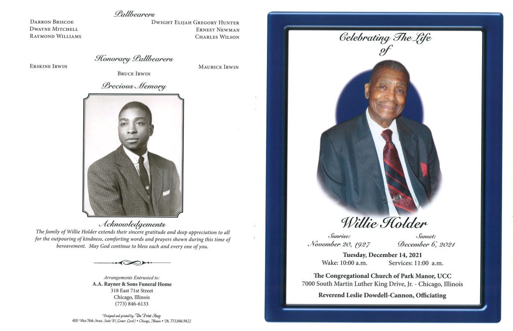 Willie Holder Obituary