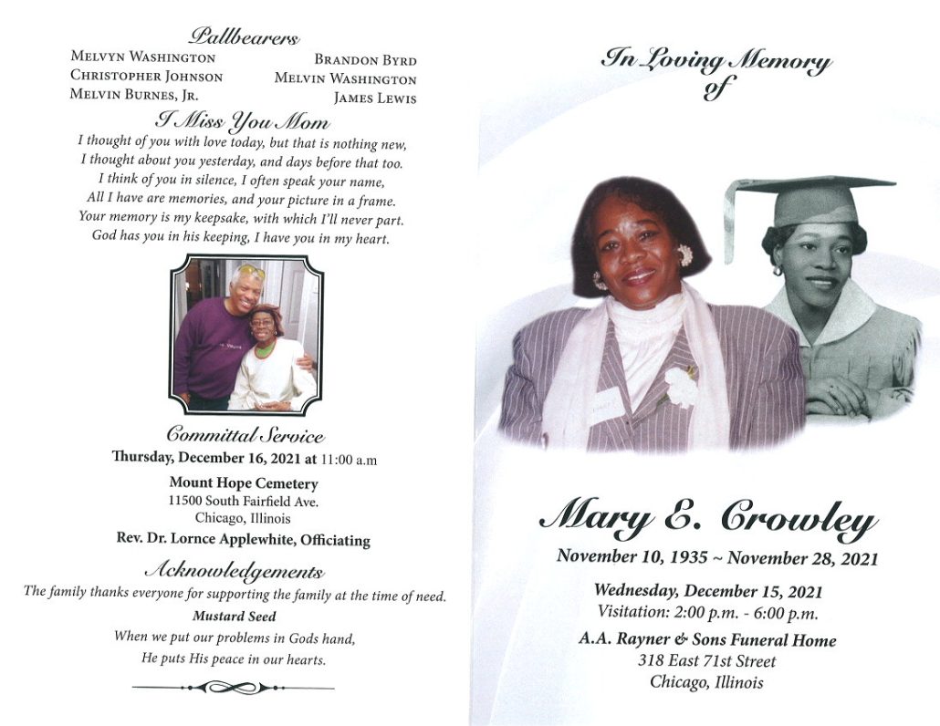 Mary E Crowley Obituary