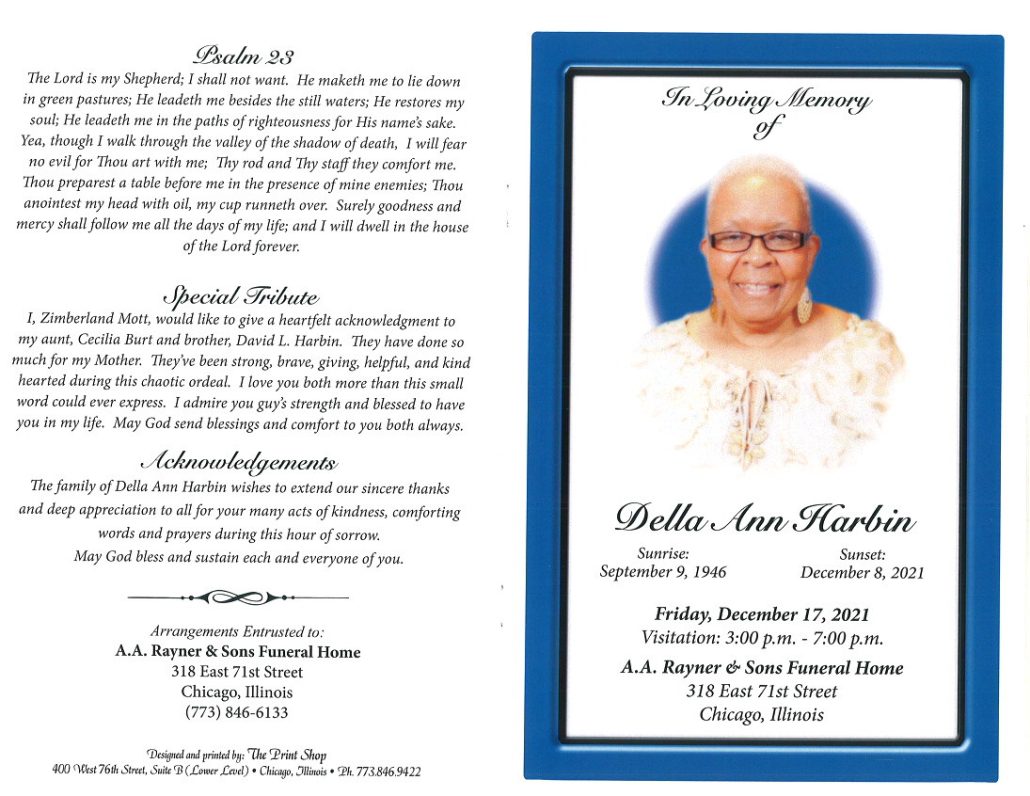 Della A Harbin Obituary