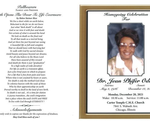 Jean Phifer Oden Obituary