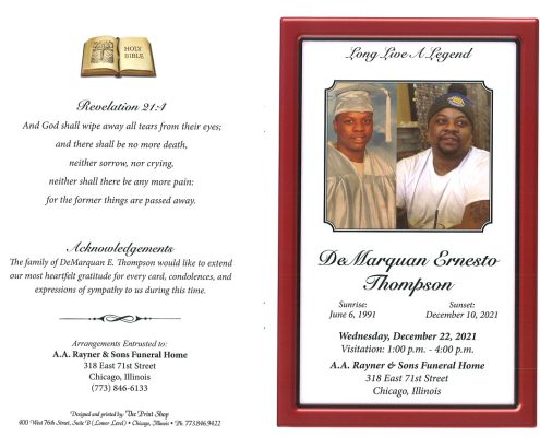 DeMarquan E Thompson Obituary