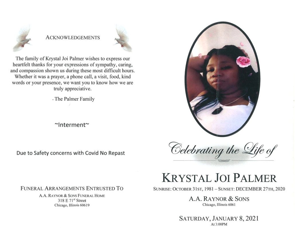 Krystal J Palmer Obituary