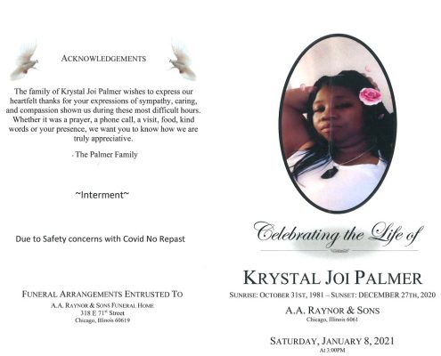 Krystal J Palmer Obituary